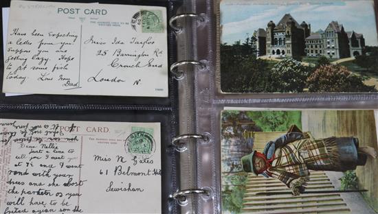 Three albums of postcards